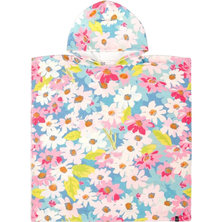 Gradient Blue and Green Beach Poncho - Girls