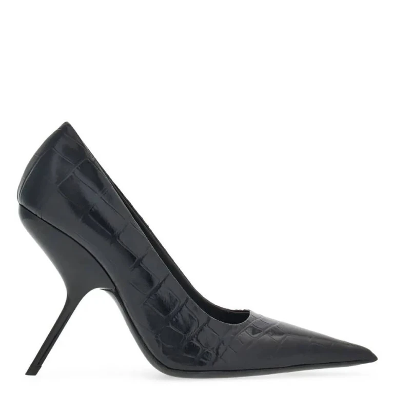 Eva Crocodile Leather Pumps, Size 7 C