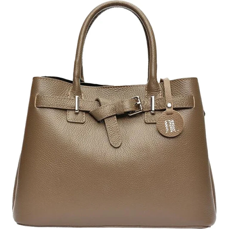 Women's Leather Handbag in Mud Color