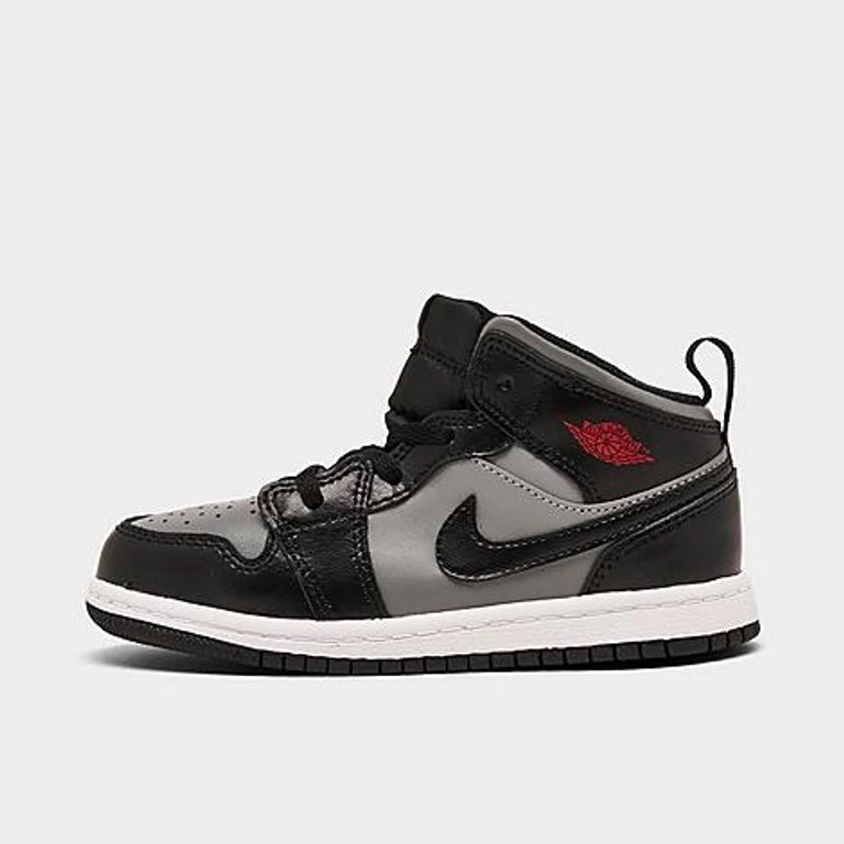 Boys Toddler Air Retro 1 Mid Casual Shoes in Black/Gym Red/Particle Grey