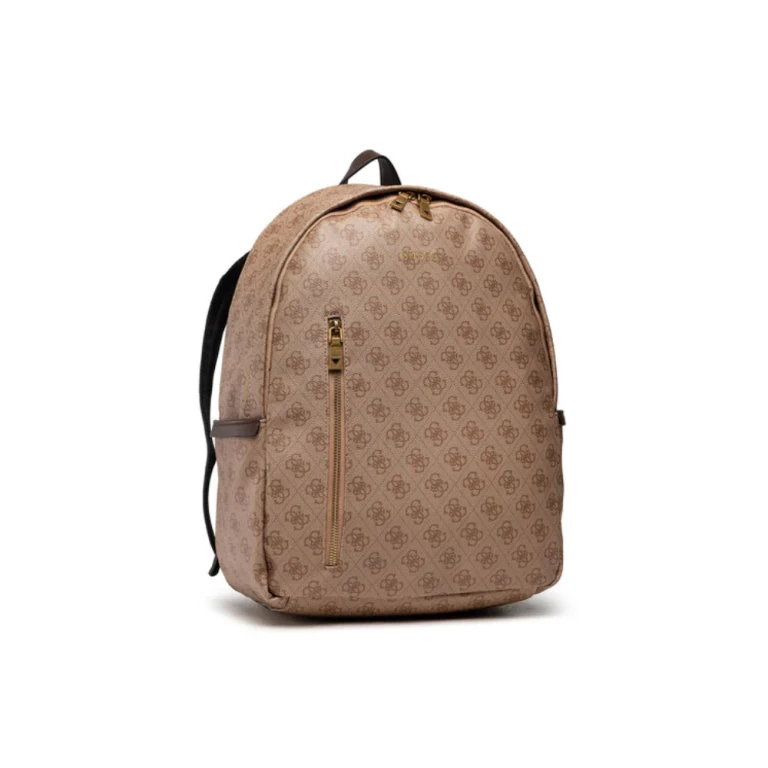 , Vezzola, synthetic leather, fabric backpack, brown, 4G logo, men's, 21/32.5 x 39.5 x 15 cm