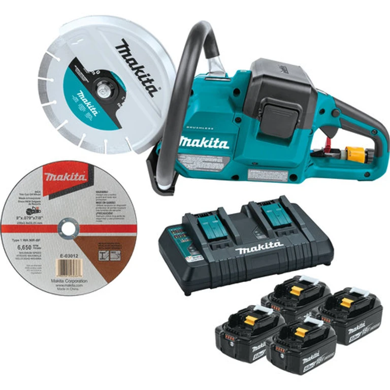 XEC01PT1 18V X2 (36V) LXT Brushless Lithium-Ion 9 in. Cordless Power Cutter with AFT Electric Brake Kit with 4 Batteries (5 Ah)