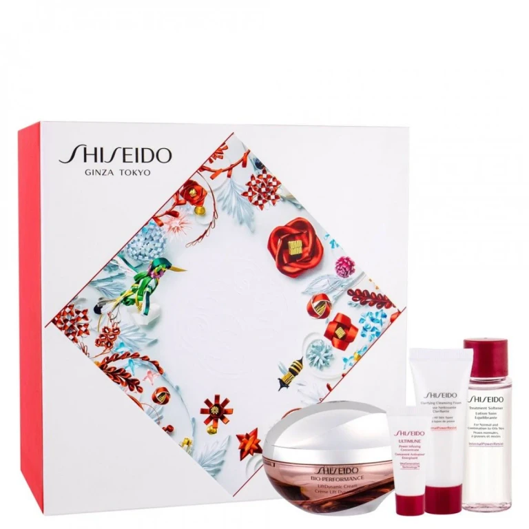Set Ginza Tokyo Bio-Performance Lifting Cream 50 ml with Benefiance Cleansing Foam, Softening Lotion and Ultimune Moisturizing Antioxidant