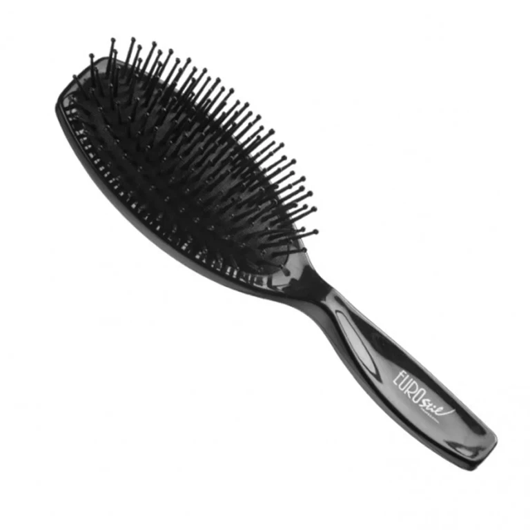 Black plastic bellows brush Eurostil 1 pc.