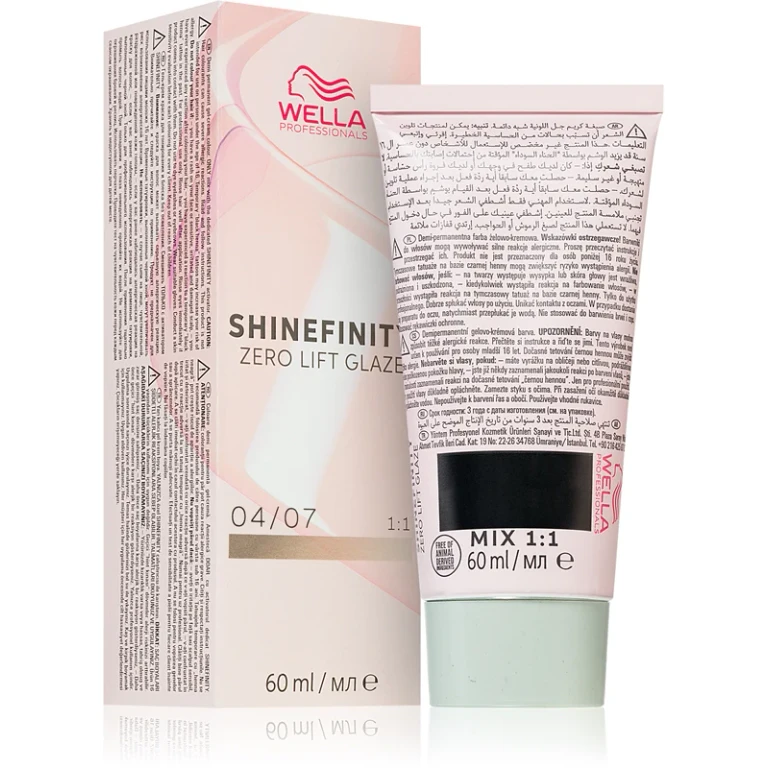 English hair dye Wella Shinefinity Zero Lift Glaze 60ml 04/07 | Natural medium brown