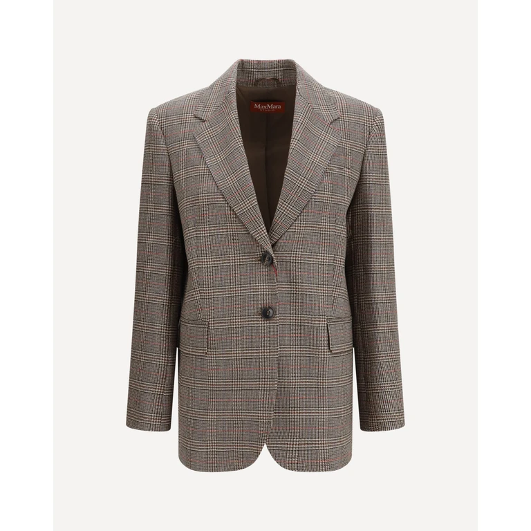 Checked Pattern Wool Blazer Female 42