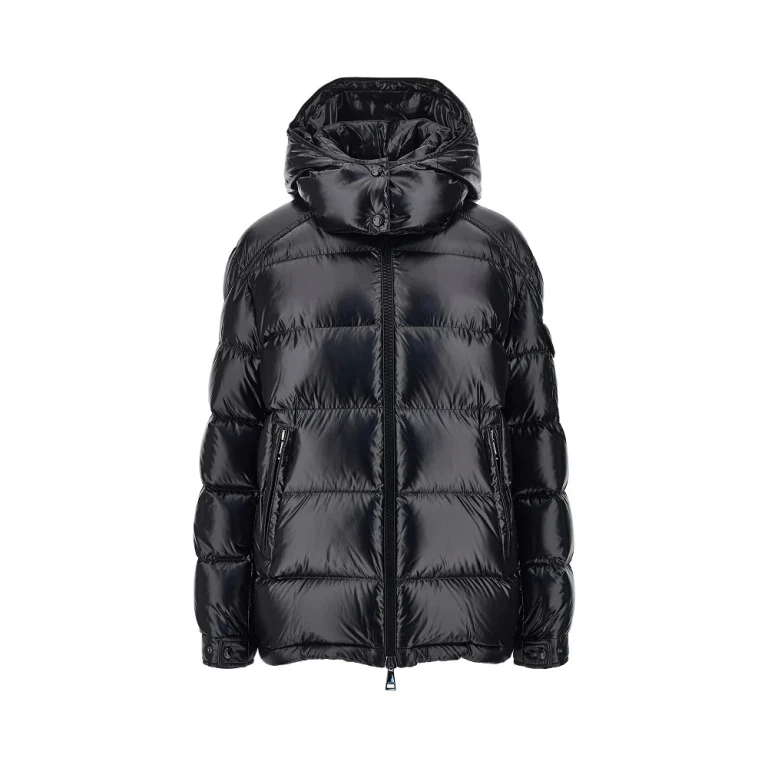 Padded nylon downjacket with logo patch Woman I