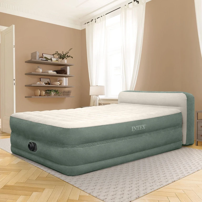 22' Queen Premium Comfort Air Mattress with Headboard