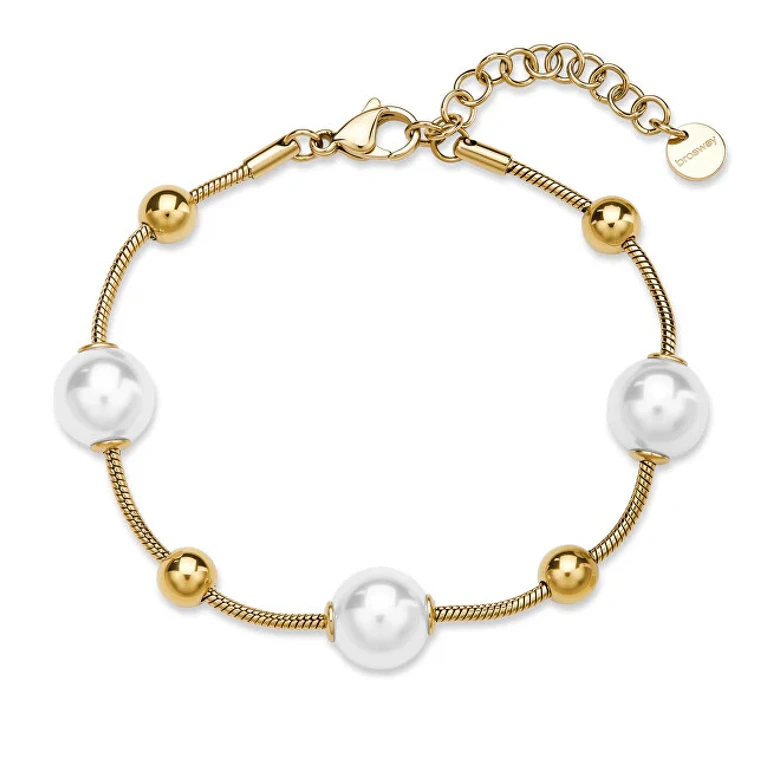 Women's Gold-Plated Bracelet with Artificial Pearls Perfect Bpc57