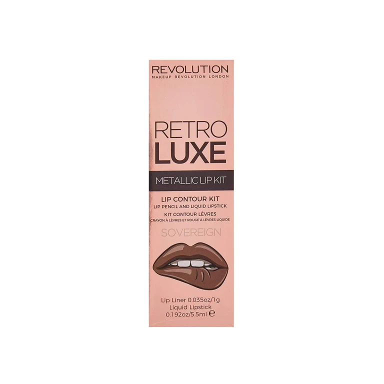 Lip Makeup Set Makeup Revolution Metallic Liquid Lipstick and Retro Luxe Sovereign Lip Liner
