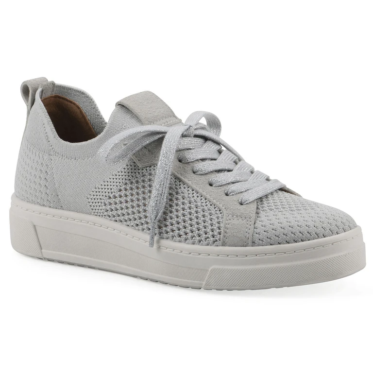WOMEN'S LACE UP SNEAKER - GRAY 6:- 6, Grey - Online Only