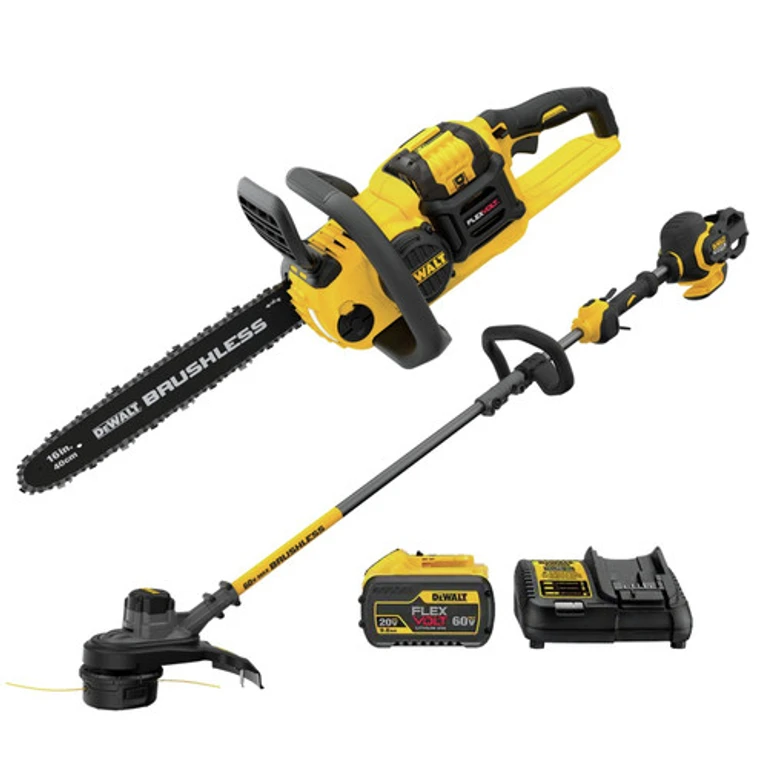 60V MAX FLEXVOLT Brushless Lithium-Ion 16 in. Cordless Chainsaw and String Trimmer Bundle (3 Ah)