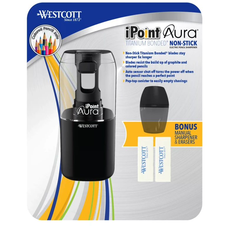 iPoint Aura Electric Black Pencil Sharpener:- Black