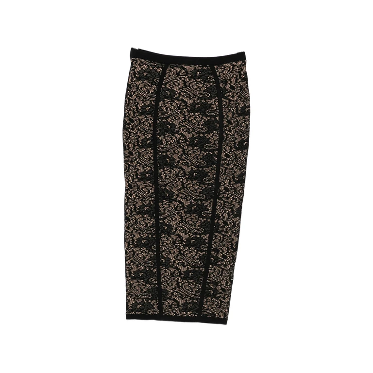 Lace-pattern Logo-detail Midi Skirt