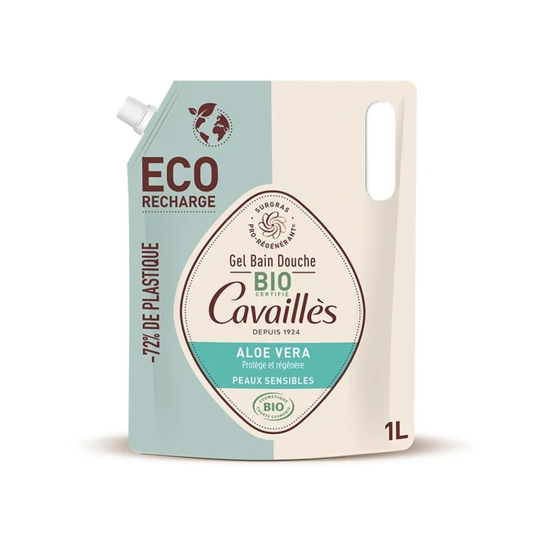 Cavaillès Shower Gel - Aloe Vera - Sensitive Skin ORGANIC 1 L - ECO-RECHARGE