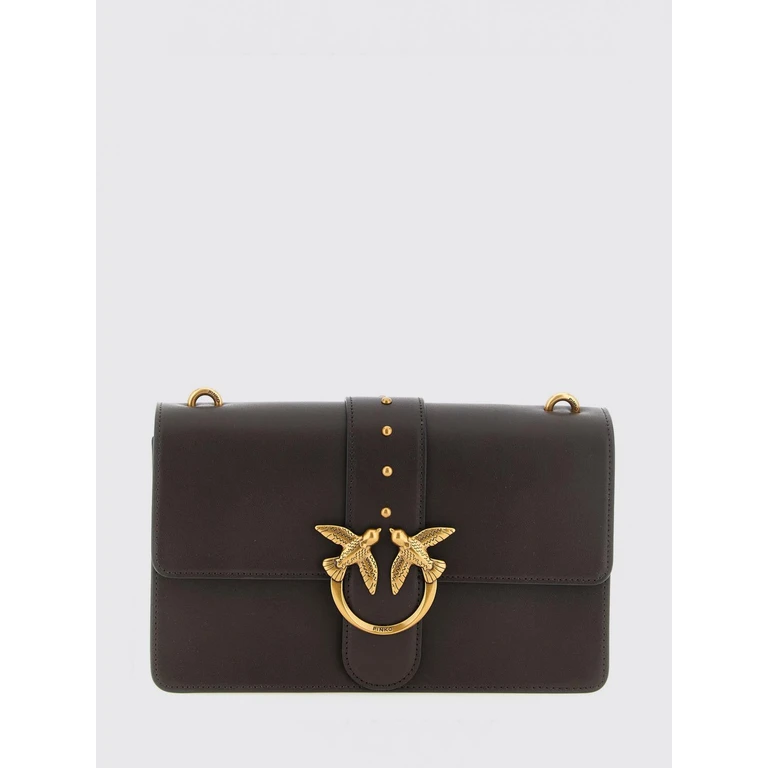 Bolso bandolera PINKO en piel de becerro sedosa color marrón