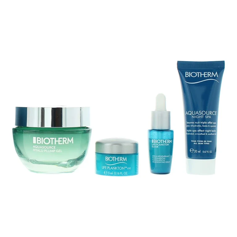Set Biotherm: Aquasource Night Spa Face Balm 20 ml + Aquasource Hyalu Gel 50 ml + Life Plankton Eye Contour Cream 5 ml + Life Plankton Elixir Serum 5