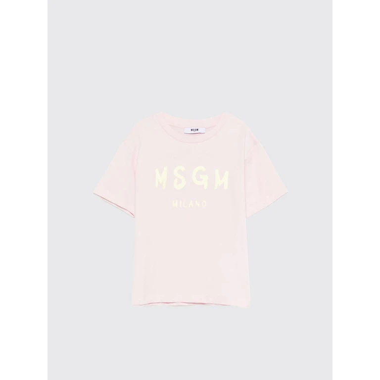 MSGM Kids Cotton T-shirt with Logo (S6MSJUTH001MS076)
