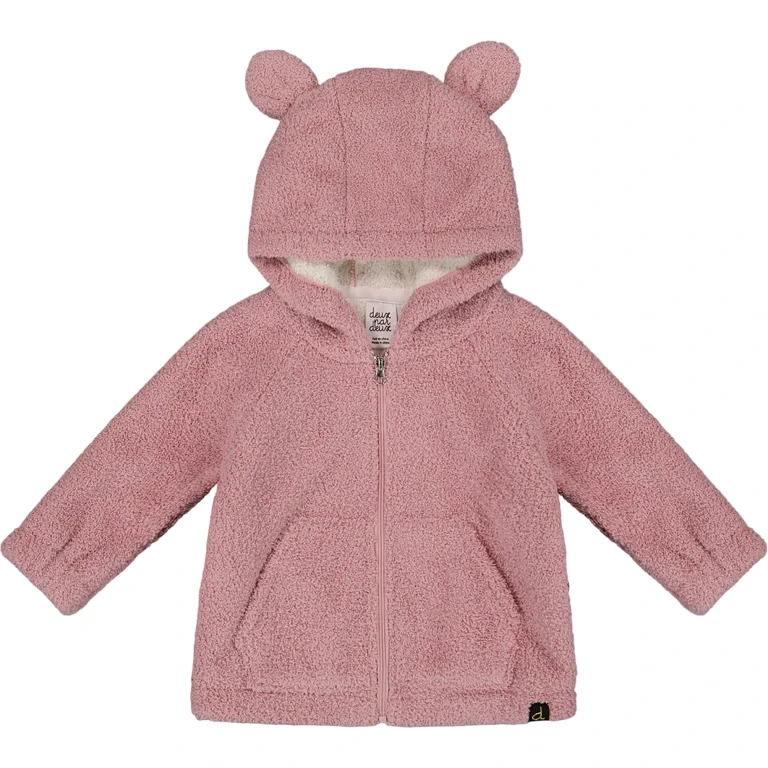 Hooded Full Zip Cat Plush Jacket - Baby Girl