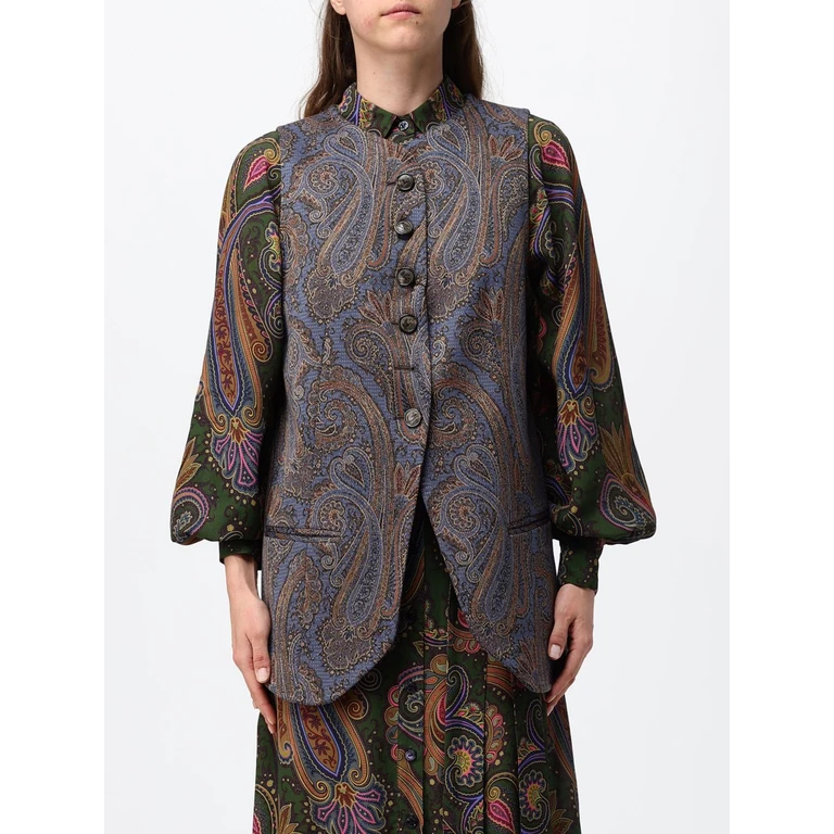 Vestido multicolor con estampado de cachemira