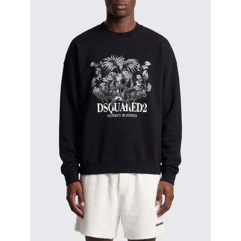 Printed Cotton Crew Neck Sweatshirt (S74GU0946D25028900)