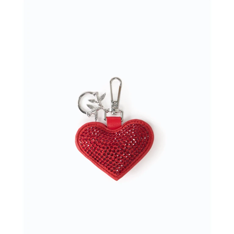 Porte-clés breloque avec caur à strass