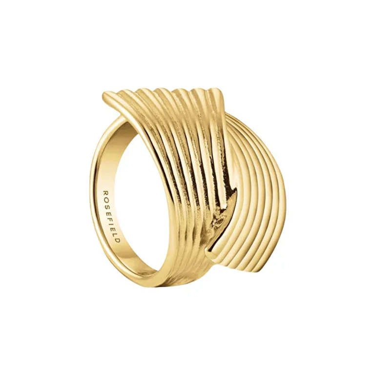 Gold-Plated Designer Ring for Women Jrsk - Size: 50 Mm