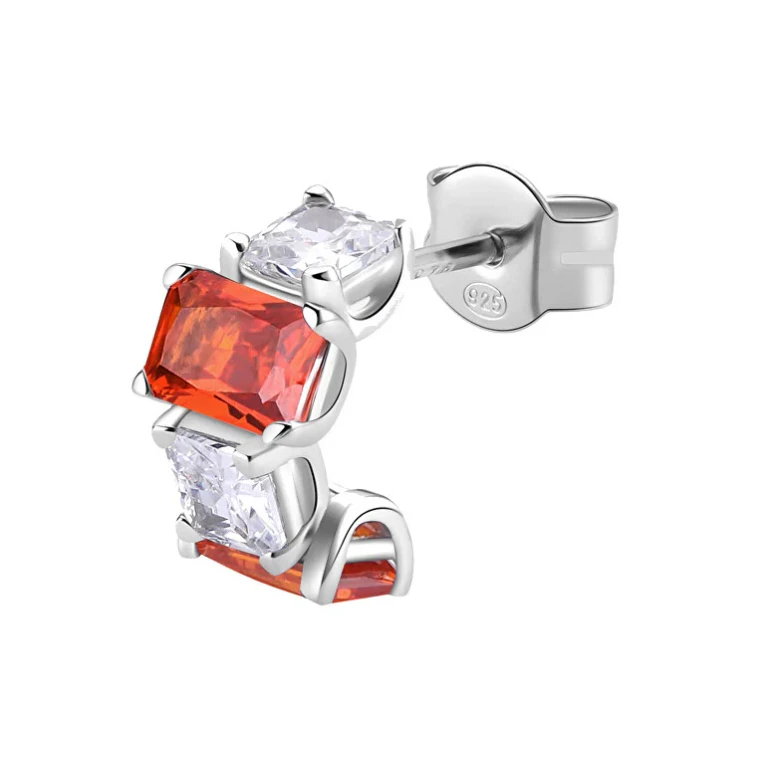 Timeless Single Silver Earrings Fancy Vitamin Orange FVO08