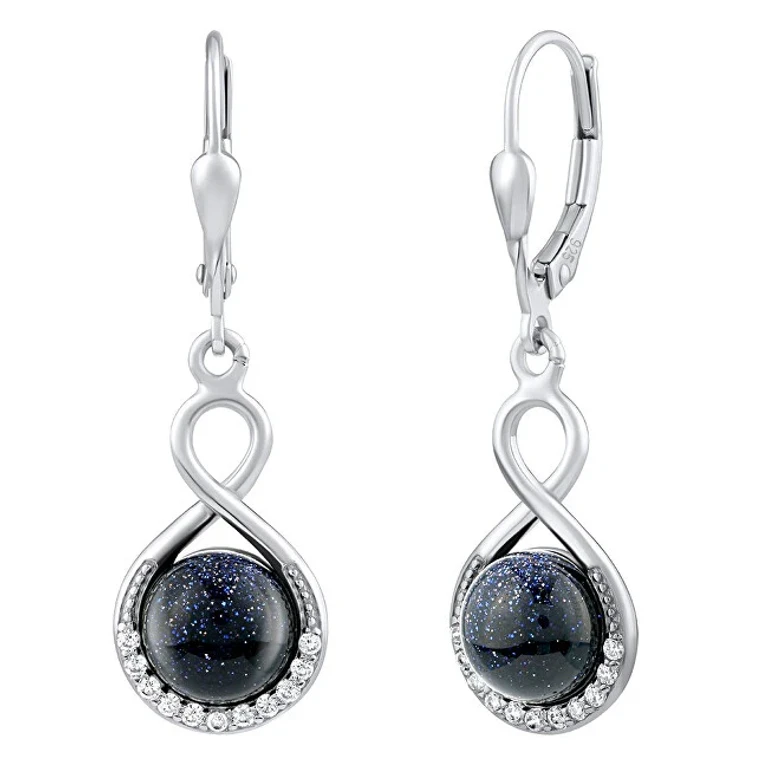Silver Earrings With Blue Sunstone Jst14710Ebg