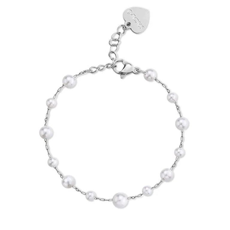 Women's Bracelet in Steel with Artificial Pearls Wisdom Swi17