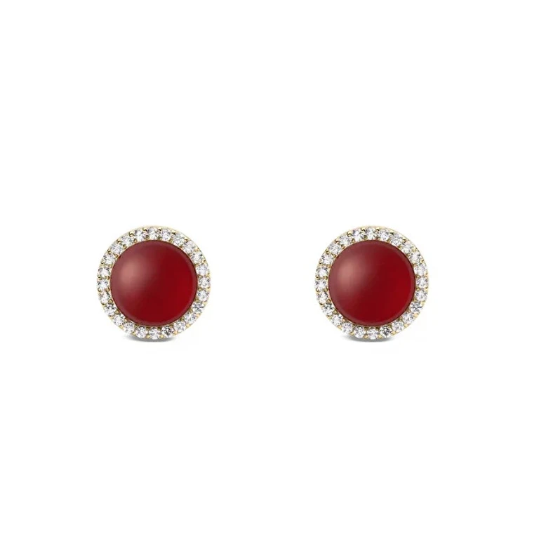 Audrey DW00401404 Gold Agate and Crystal Stud Earrings