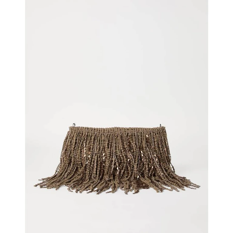 Brown Leather Fringe Bag