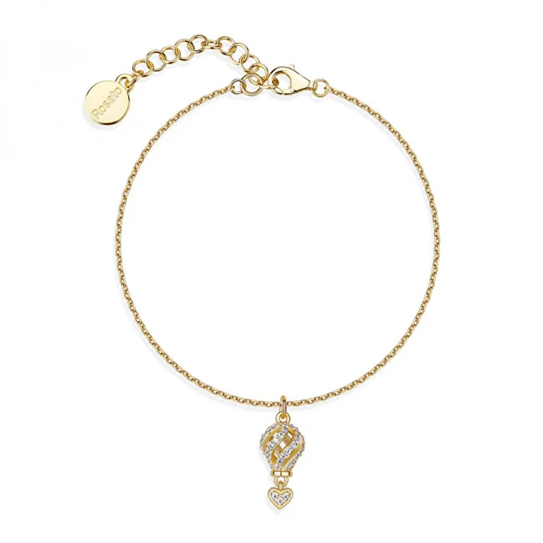 Sparkling Gold-Plated Bracelet with Hot Air Balloon Rzar24