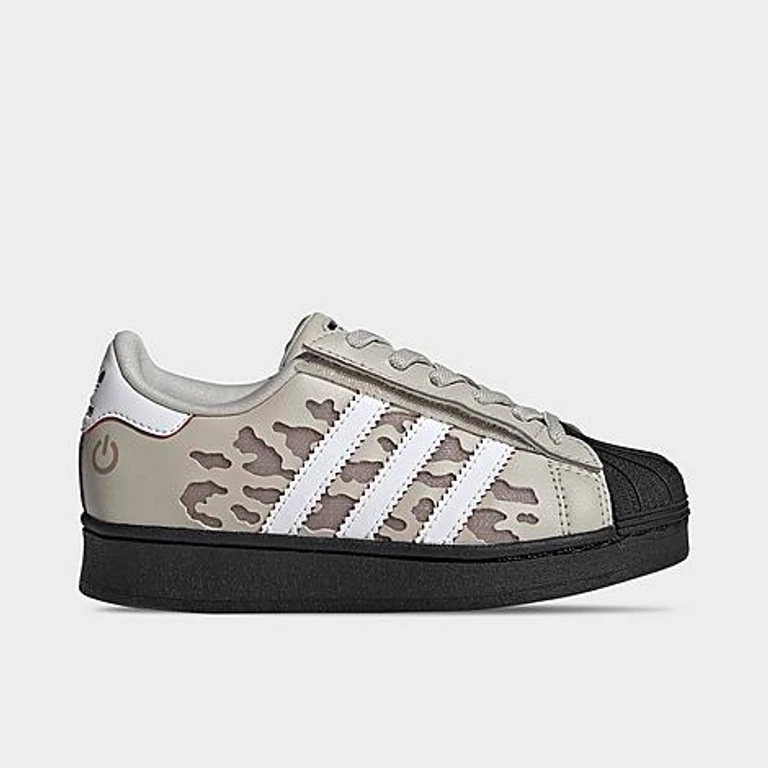 Little Kids Originals Superstar LED Lights Comfort Closure Stretch Lace Casual Shoes in Wonder Alumina/White Size: 1.0