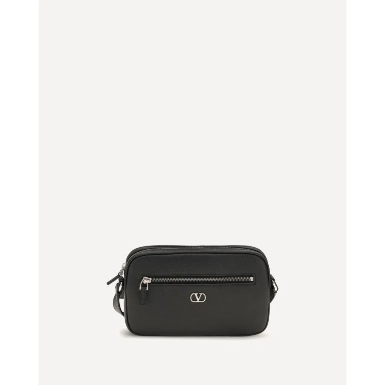 Grained leather Crossbody Bag with zip Male UNI