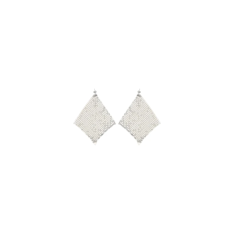 Earrings Pixel Chainmail Silver