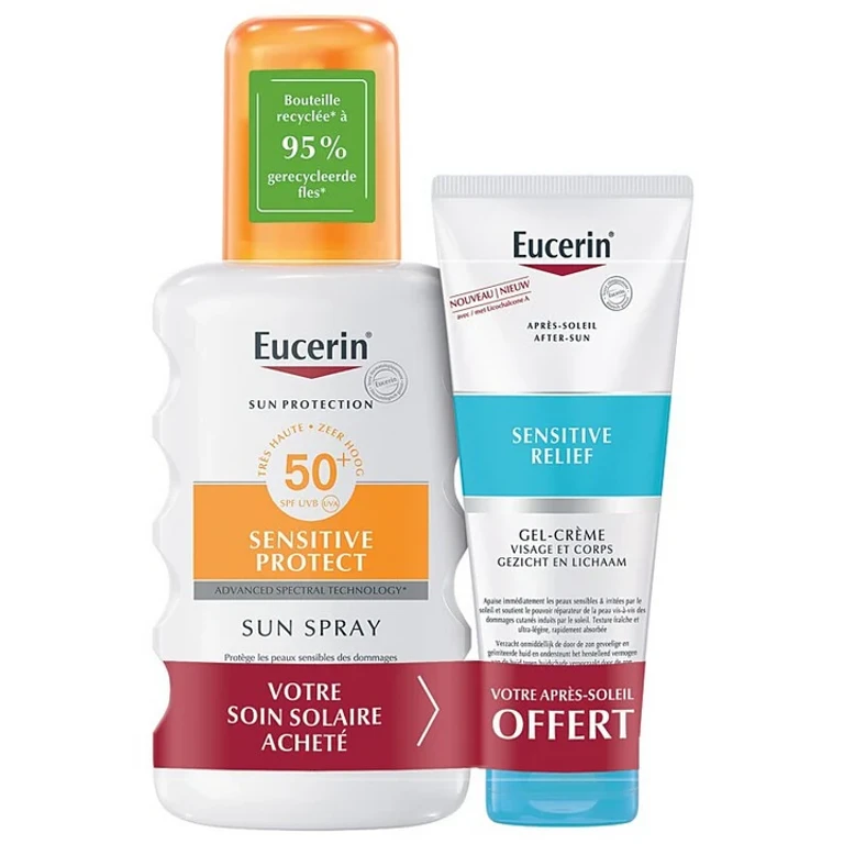 Sensitive Sunscreen SPF50+ Spray 200ml + Sensitive Relief Aftersun Gel-Cream 50ml FREE