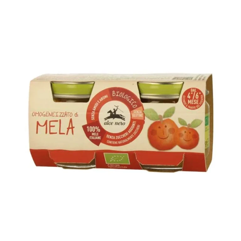 Organic Apple Puree Alce Nero 2x80g
