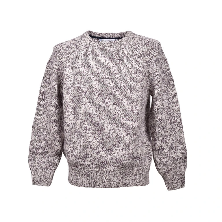 Ecru Cashmere Blend Crew Neck Sweater
