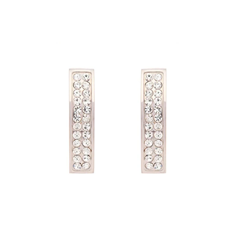 Sparkling Steel Earrings With Crystals Brava Lumiere 23227
