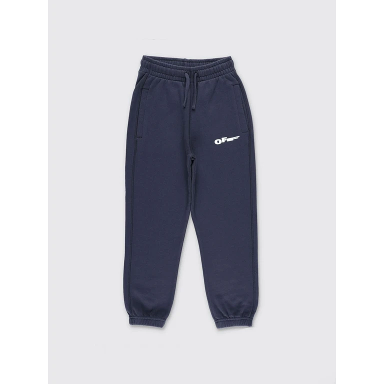 Off-White Kids Boy's Cotton Jersey Jogger Trousers with Logo (OBCH001S26FLE003410)