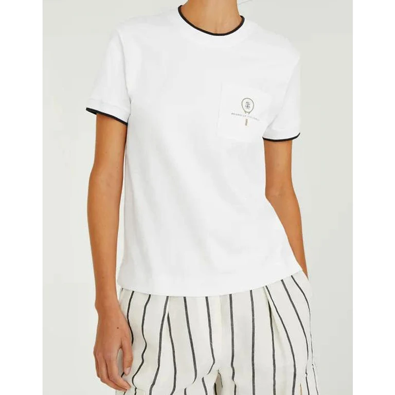 White Cotton Crew Neck T-Shirt