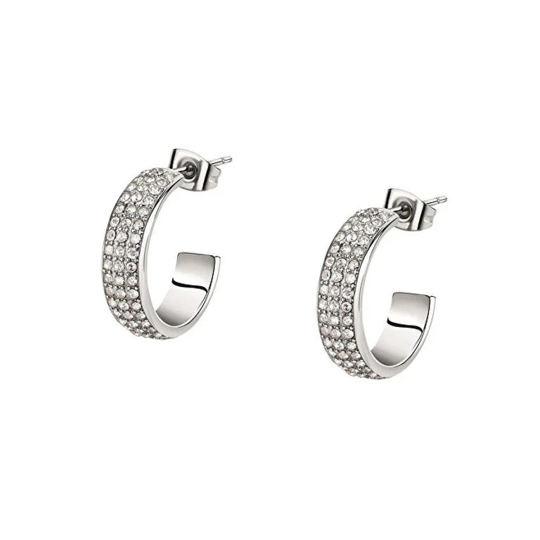Elegant Steel Earrings with Creole Crystals Savn02