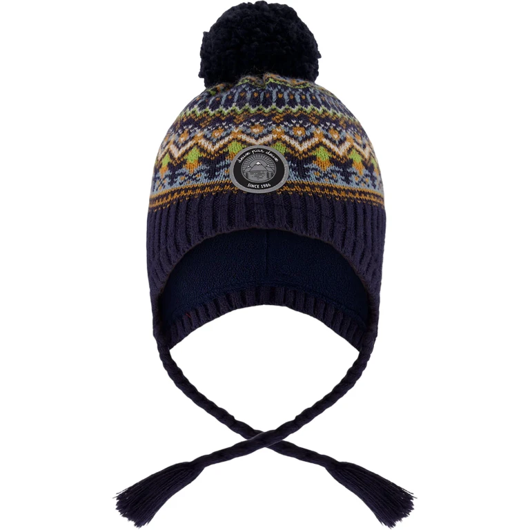 Lined Peruvian Knit Hat with Pompom - Baby Boy
