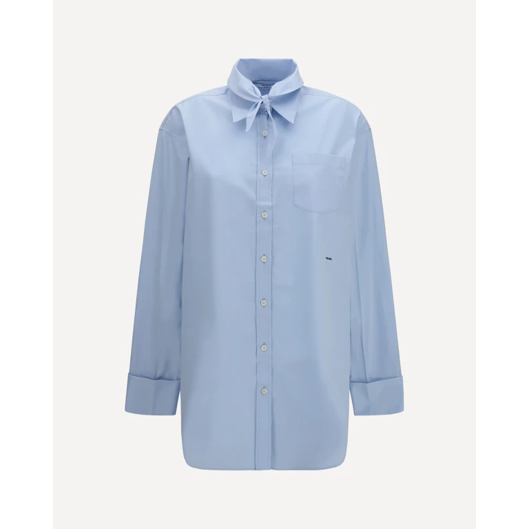 Oversized Shirt with pocket and embroidered logo Female 40