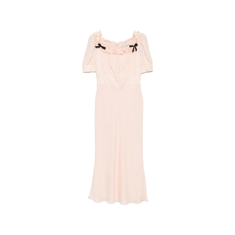 Ruffled Silk-jacquard Midi Dress