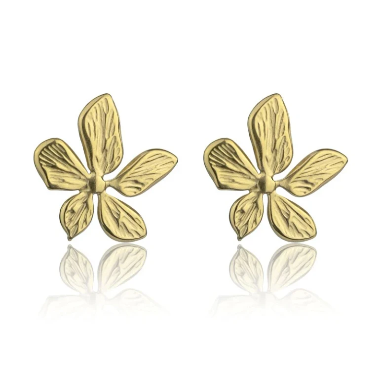 Original Gold Plated Earrings Flowers April Ewe24008G