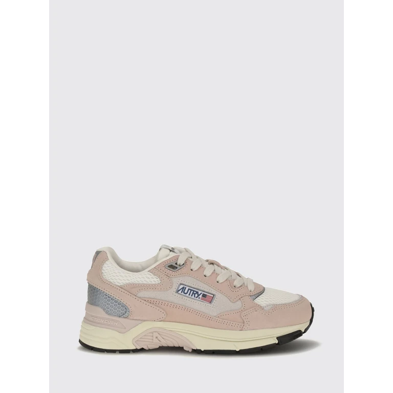 Hyperway Low-Top Trainers in Leather and Mesh with Bicolour Design and Serrated Sole (HYLWSA08)