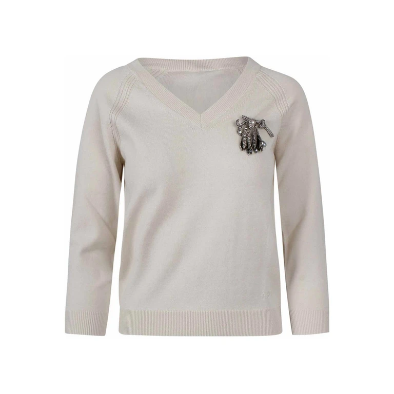 N°21 Pull À Col V - Beige (26EN2M0A011760411111111)