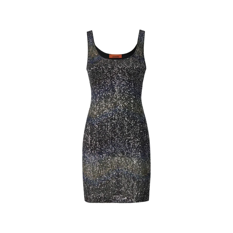Sequin-embellished Zig-zag Mini Dress
